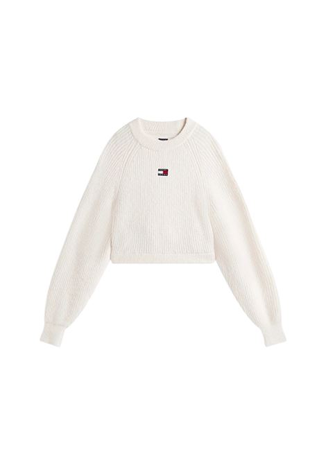 Pullover squadrato con lana e distintivo OFF WHITE Tommy Hilfiger | DW0DW21677YBH